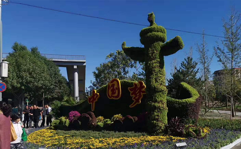 北京國慶植物綠雕現場實拍圖片